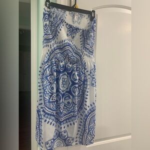 Venus Blue and White Patterned Women's Skirt